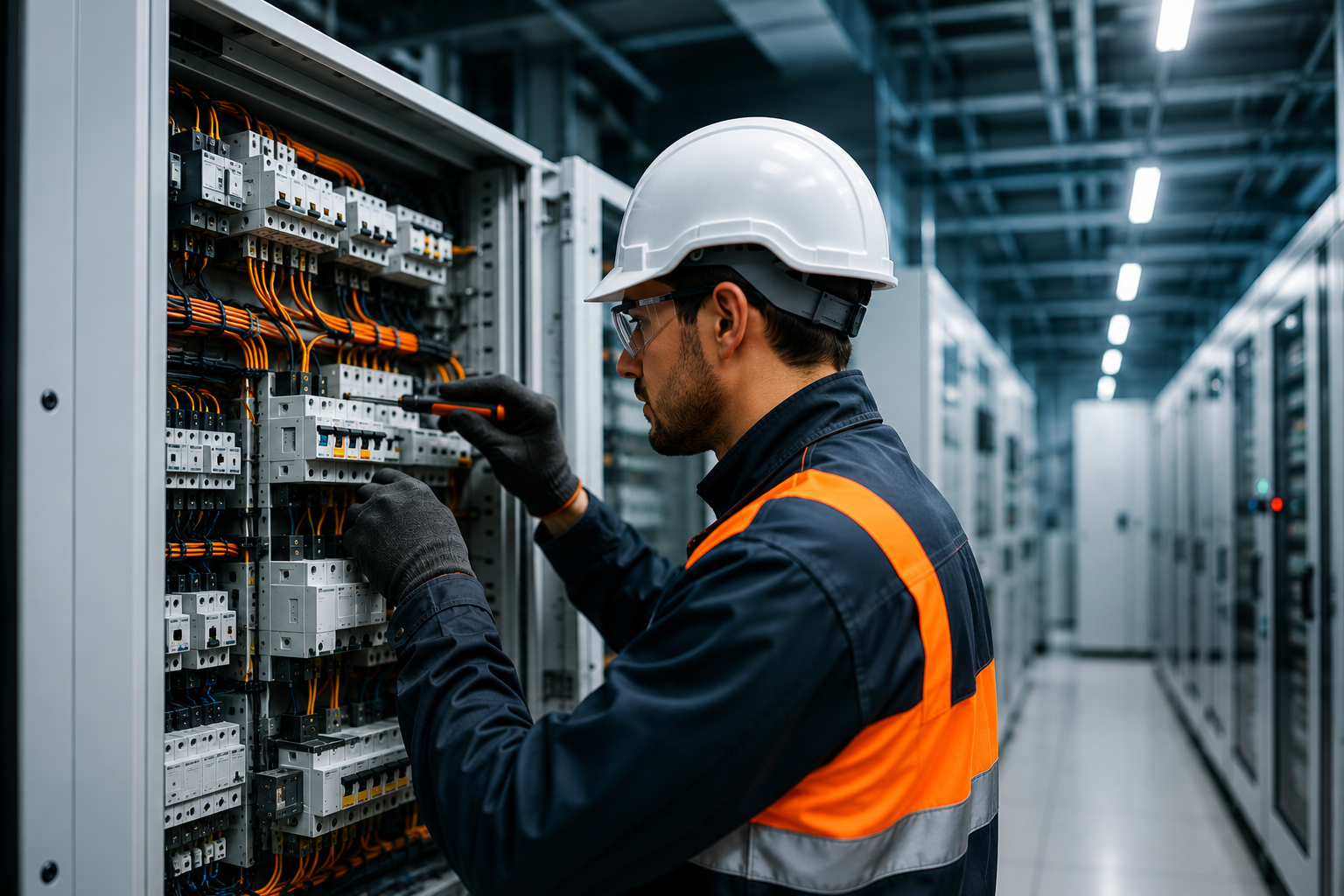Ingénieur électricien sur chantier